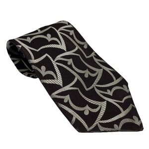 Pierre Cardin Paris Vintage Woven Abstract Brown /White Men’s Necktie